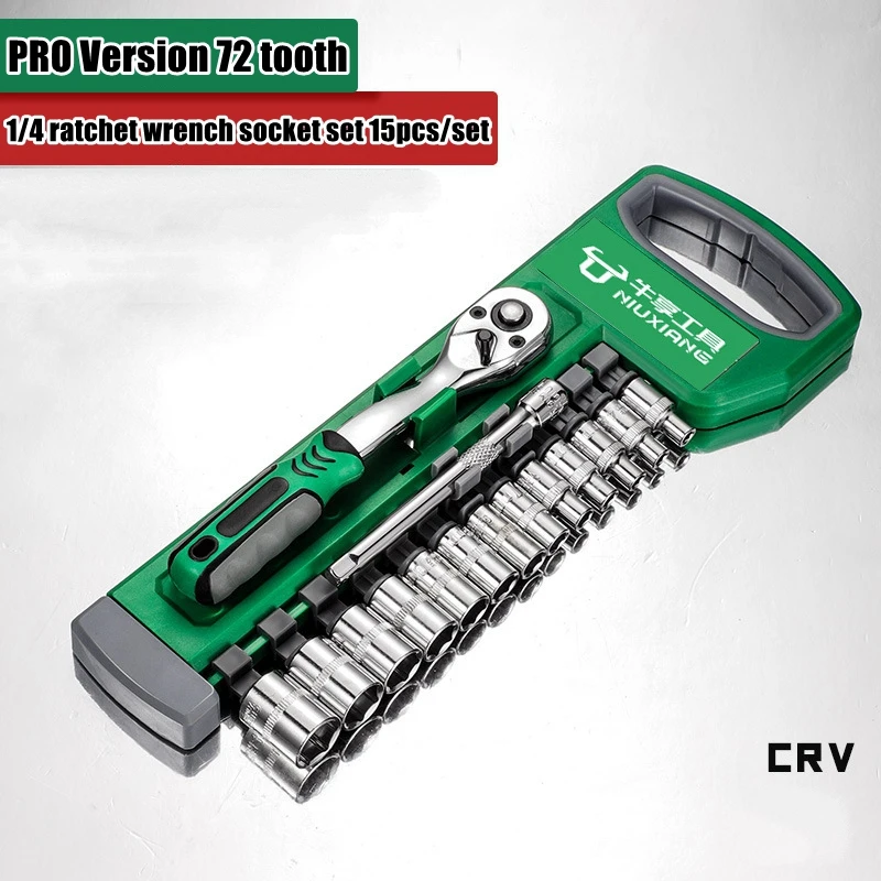Набор гаечных ключей NIUXIANG Pro 72 зубьев
Набор гаечных ключей NIUXIANG Pro 72 зубьев