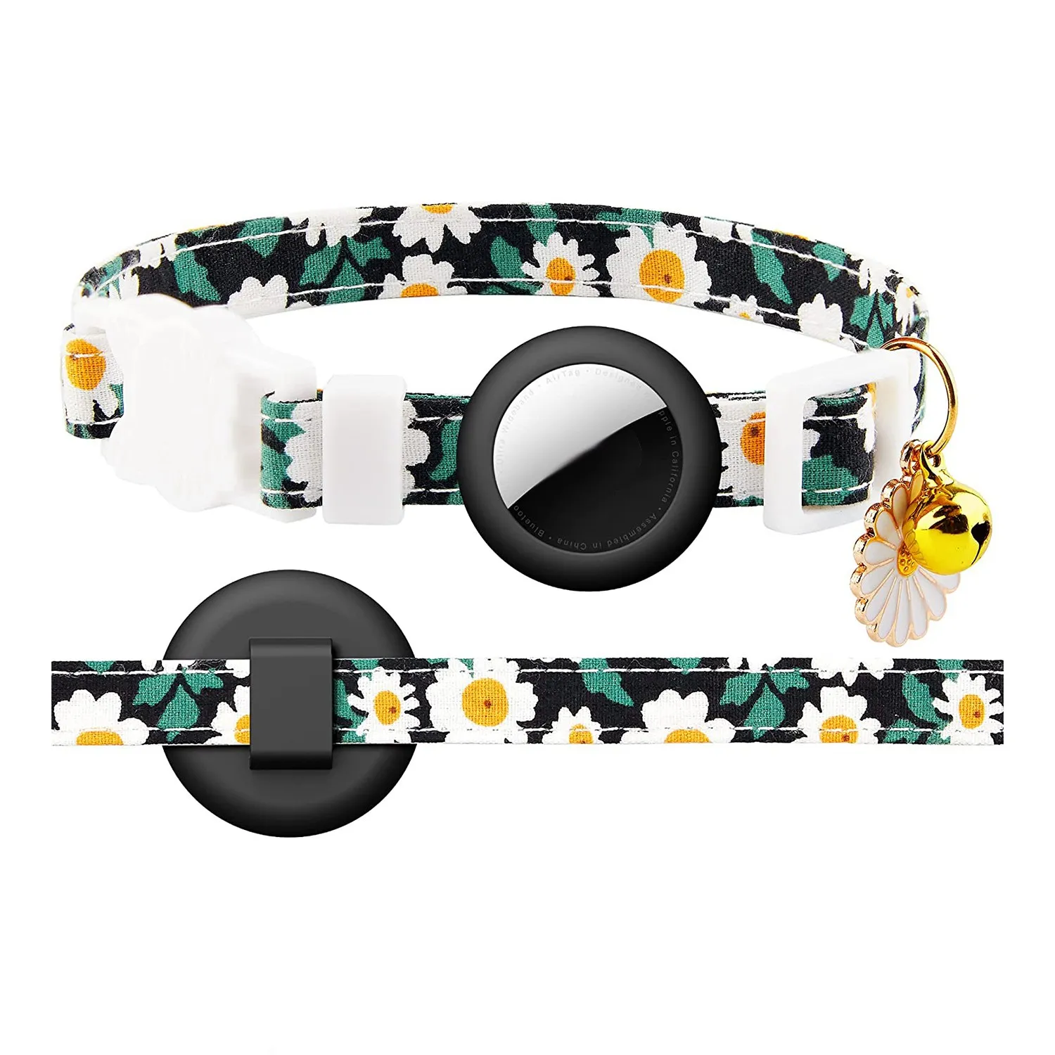 

For Air Tag Cat Collar, Cat Collar, Kitten Collar Breakaway with Silicone Holder, for Girl Boy Cats Black