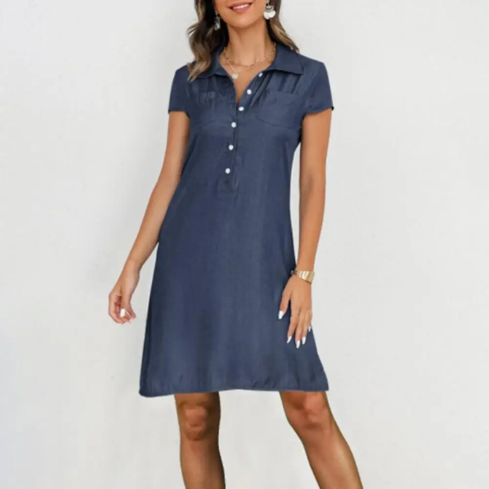 Summer Women's Dress Shirt Type Lapel A-line Women Mini Dress Soft Lady Summer Dress Female Clothes
Summer Women's Dress Shirt Type Lapel A-line Women Mini Dress Soft Lady Summer Dress Female Clothes