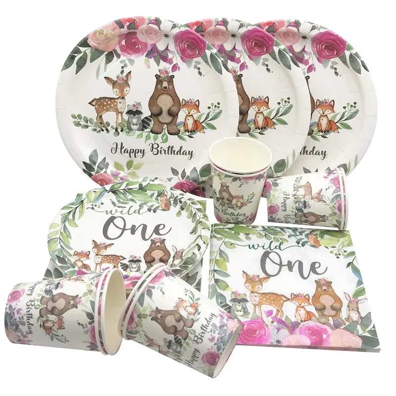 Forest Animal Paper Plates Cups Napkins Tablecloth Disposable Tableware Girl 1st Birthday Party Wild One Jungle Theme Supplies
Forest Animal Paper Plates Cups Napkins Tablecloth Disposable Tableware Girl 1st Birthday Party Wild One Jungle Theme Supplies