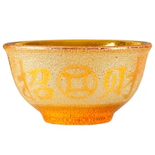 Household offering table for Buddha bowl, fast rice, golden god of wealth,Guanyin ceramic tribute bowl, offering utensils single