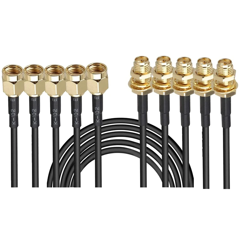 5-Pack 10Ft WiFi Antenna Extension Coaxial Cable RP-SMA Male to RP-SMA Female for WiFi LAN WAN Router Bridge Antenna
5-Pack 10Ft WiFi Antenna Extension Coaxial Cable RP-SMA Male to RP-SMA Female for WiFi LAN WAN Router Bridge Antenna