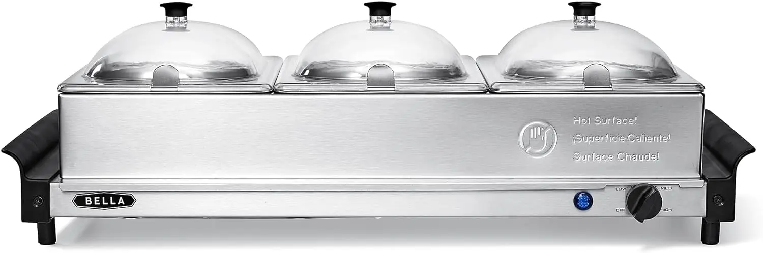 Quart Triple Buffet Server, Food Warming Tray & Slow Cooker - Brushed Stainless Steel Heated Serving Station for Parties &a Cur
Quart Triple Buffet Server, Food Warming Tray & Slow Cooker - Brushed Stainless Steel Heated Serving Station for Parties &a Cur