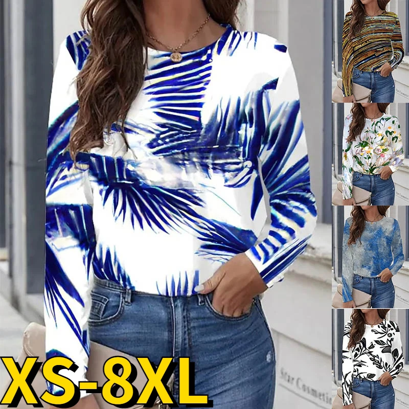 2022 Women's Abstract Printing Tee Holiday Weekend Tops Round Collar T Shirt Tee Long Sleeve Autumn Winter Fashion Loose Tops 
2022 Women's Abstract Printing Tee Holiday Weekend Tops Round Collar T Shirt Tee Long Sleeve Autumn Winter Fashion Loose Tops