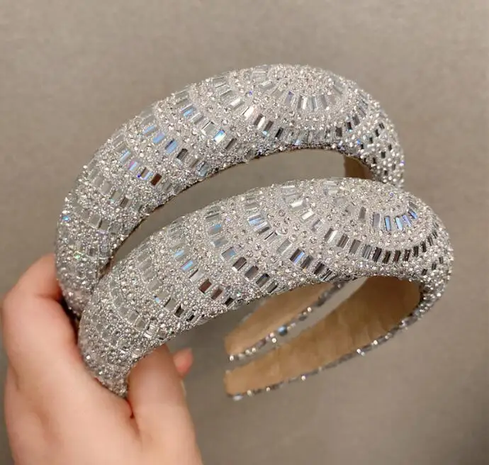 Baroque European American sponge rhinestone hairbands wide-brimmed fashionable full bright drill headdress
Baroque European American sponge rhinestone hairbands wide-brimmed fashionable full bright drill headdress