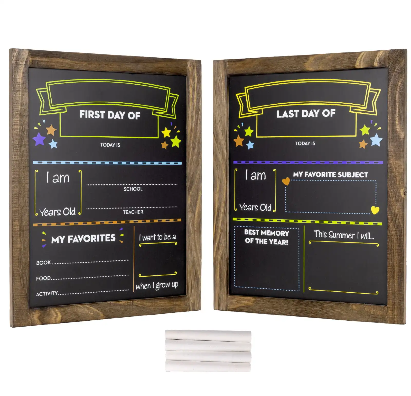 First Day and Last Day of School Chalkboard 13.25" x 10.875". Set of 2 Boards. - EGP-HD-0160
First Day and Last Day of School Chalkboard 13.25" x 10.875". Set of 2 Boards. - EGP-HD-0160