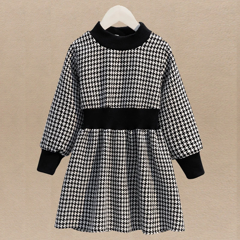 

Preppy Style Teenagers Children's Dresses for Girls Clothes Spring Autumn Long Sleeve Kids Plaid Baby Clothing Vestidos 4-14Y