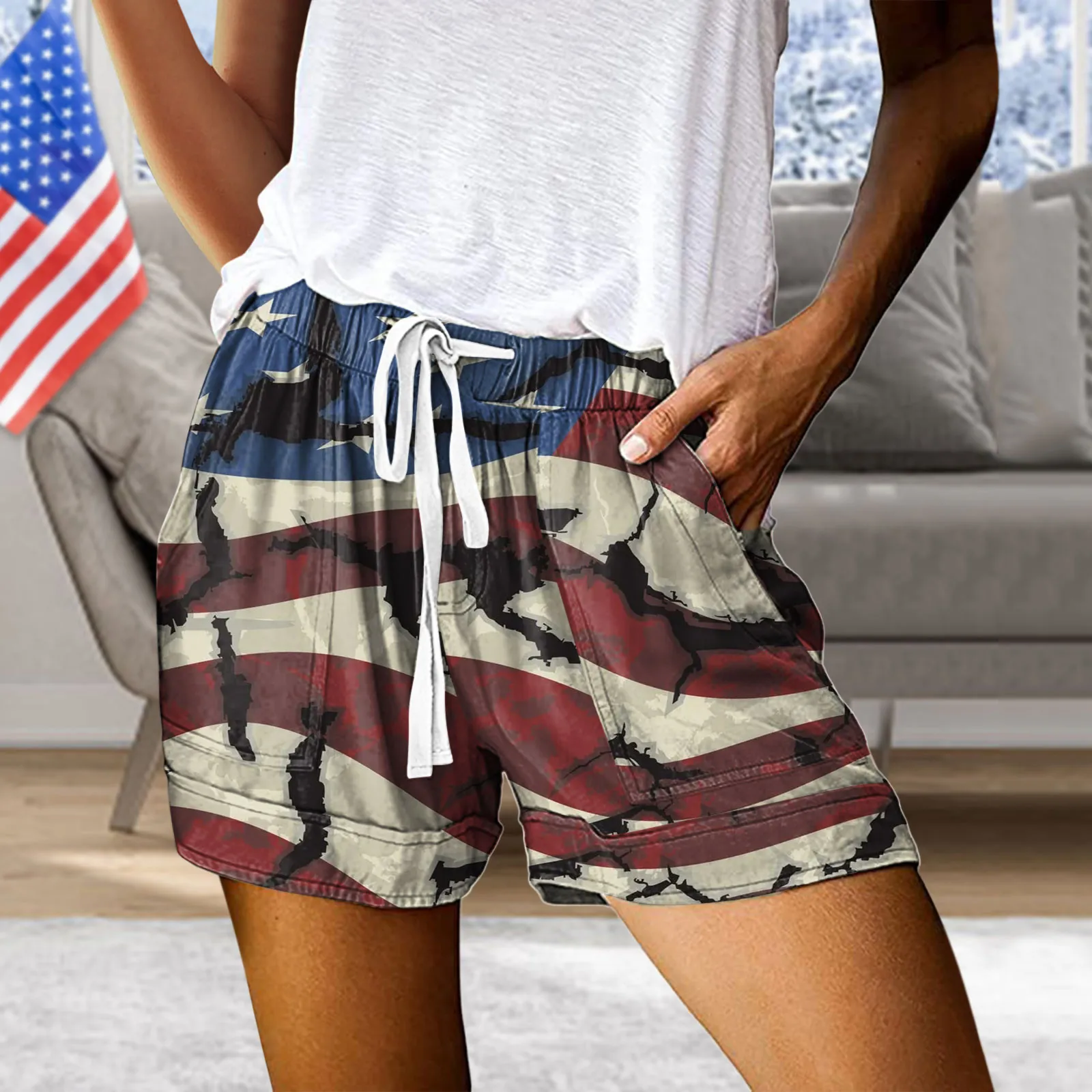 Women Independence Day Casual Sports Yoga Loose Printed Mid Waist Drawstring Shorts Fall Leggings Womens
Women Independence Day Casual Sports Yoga Loose Printed Mid Waist Drawstring Shorts Fall Leggings Womens
