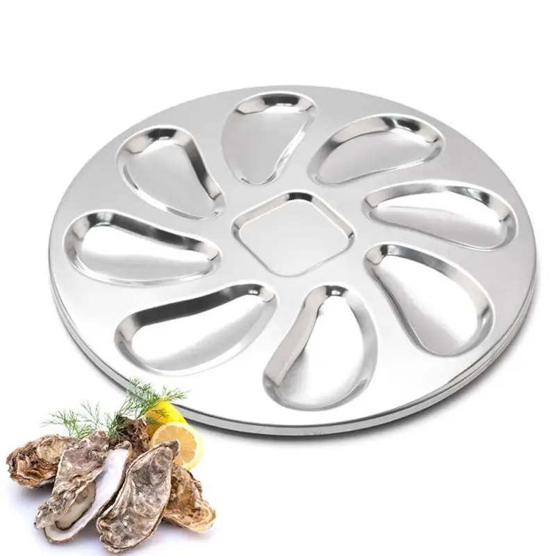 8 Slots Large Oyster Multifunction Plate Stainless Platter French Oyster Mussel Shellfish Seafood Tray Home Restaurant Dish
8 Slots Large Oyster Multifunction Plate Stainless Platter French Oyster Mussel Shellfish Seafood Tray Home Restaurant Dish