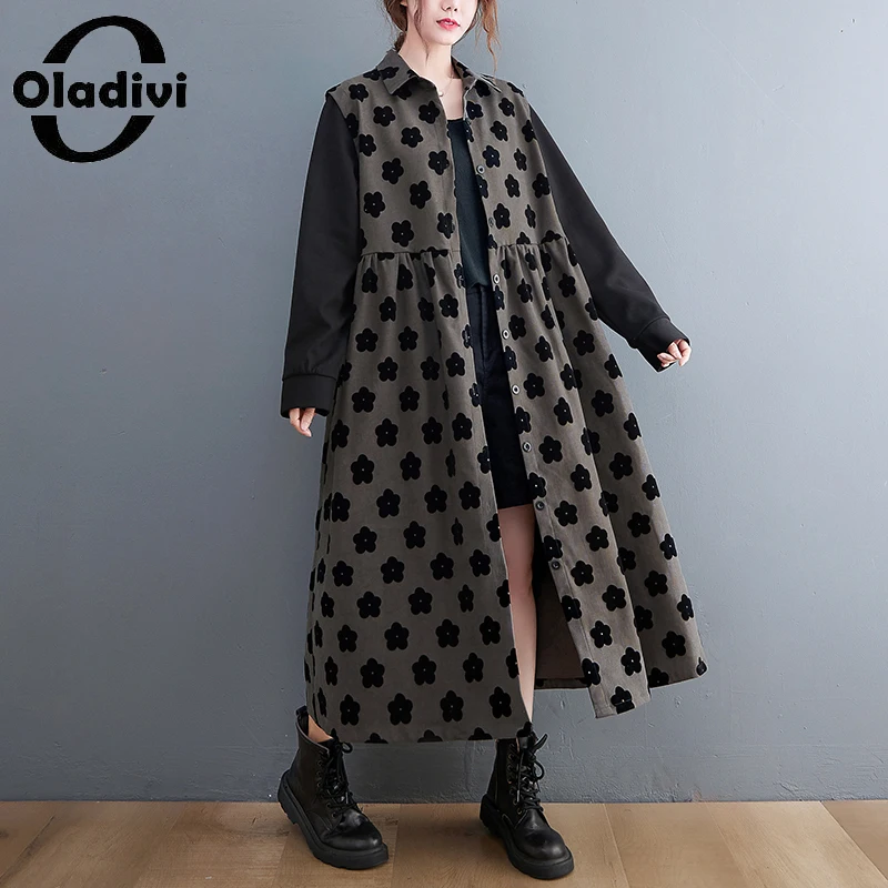 Oladivi Oversized Women Clothes Fashion Floral print Long Sleeve Autumn Dress Casual Loose Dresses Spring New Vestidio Robe 3249
Oladivi Oversized Women Clothes Fashion Floral print Long Sleeve Autumn Dress Casual Loose Dresses Spring New Vestidio Robe 3249