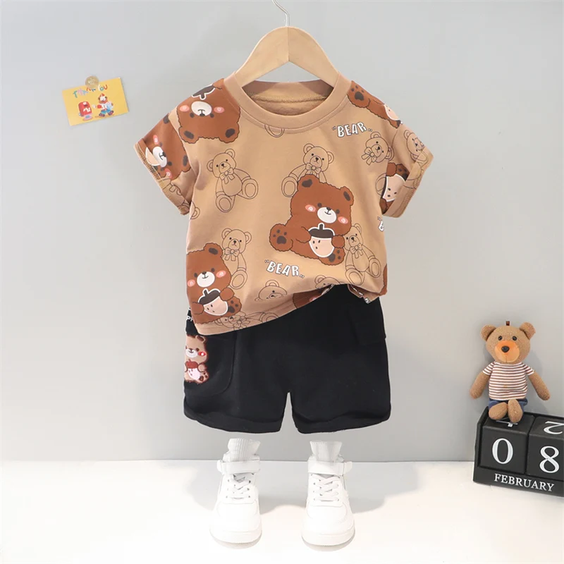 2022 Summer Child Clothing Sets Baby Boy Girl Casual Clothes Infant Cartoon Bear Short Sleeve T Shirt Shorts Kids Outfits
2022 Summer Child Clothing Sets Baby Boy Girl Casual Clothes Infant Cartoon Bear Short Sleeve T Shirt Shorts Kids Outfits