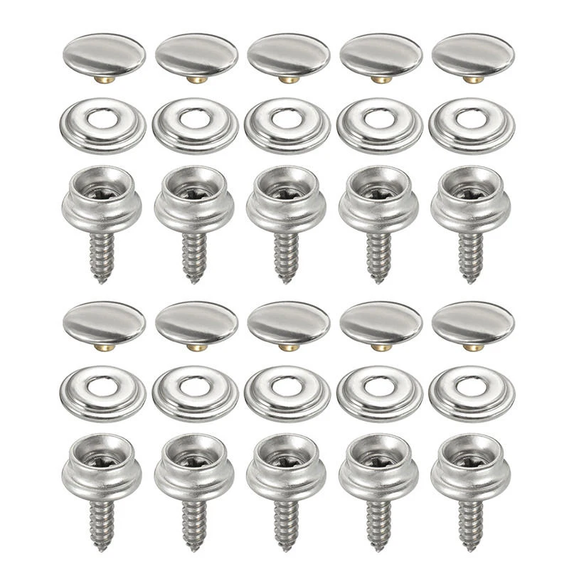 30PCS Snap Fastener Stainless Canvas Caps Screw Kit Marine Boat Tent Canvas Cover Tools Sockets Buttons Boat Parts Accessories
30PCS Snap Fastener Stainless Canvas Caps Screw Kit Marine Boat Tent Canvas Cover Tools Sockets Buttons Boat Parts Accessories