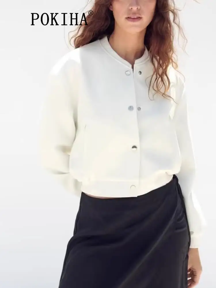 Pokiha Fashion Women Casual With Pockets Cropped Bomber Jacket Coat Vintage Long Sleeve Snap-button Female Outerwear Chic Tops
Pokiha Fashion Women Casual With Pockets Cropped Bomber Jacket Coat Vintage Long Sleeve Snap-button Female Outerwear Chic Tops