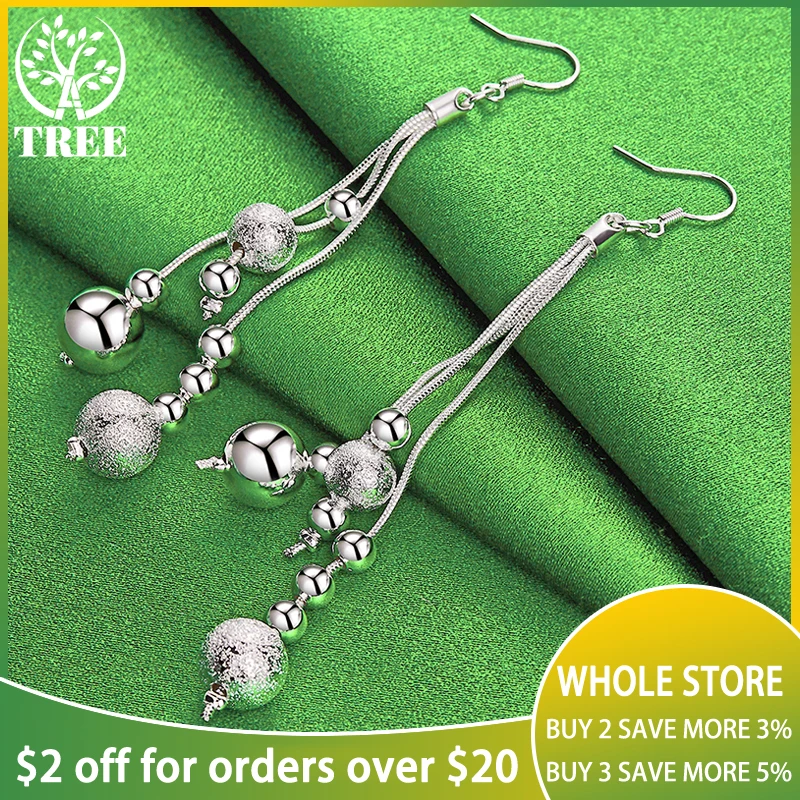 Classics 925 Sterling Silver Different Sizes Beads Tassels Drop Earrings For Women Party Wedding Engagement Gifts Pretty Jewelry
Classics 925 Sterling Silver Different Sizes Beads Tassels Drop Earrings For Women Party Wedding Engagement Gifts Pretty Jewelry