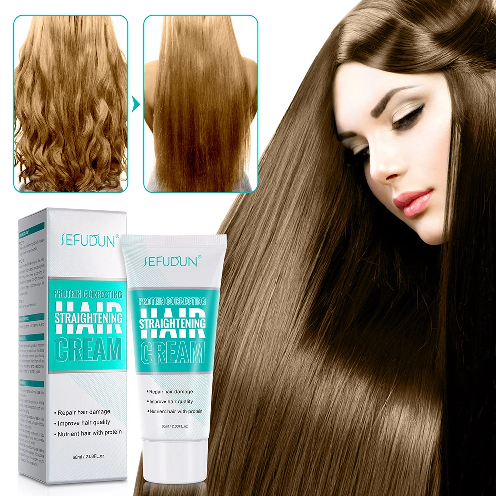 

60ml Keratin Hair Straightening Cream Professional Damaged Treatment Faster Smoothing Curly Hair Care Protein Correction Cream