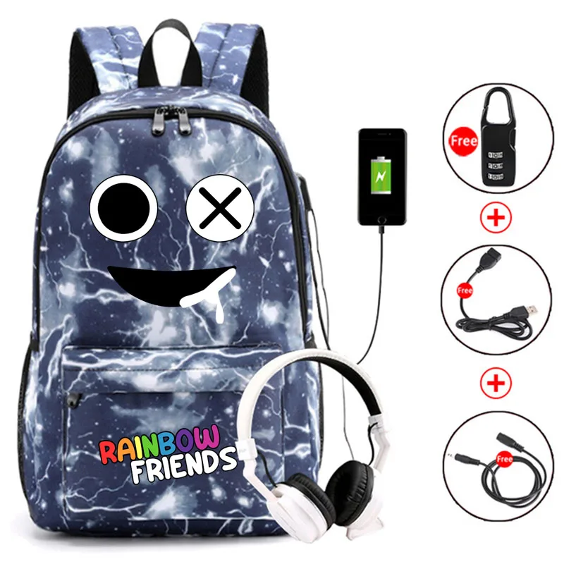 Grey Original Rainbow Friends Backpack School Student Canvas Backpack for Boys Girls Waterproof Anti-Theft Usb Bags Men Rucksack
Grey Original Rainbow Friends Backpack School Student Canvas Backpack for Boys Girls Waterproof Anti-Theft Usb Bags Men Rucksack