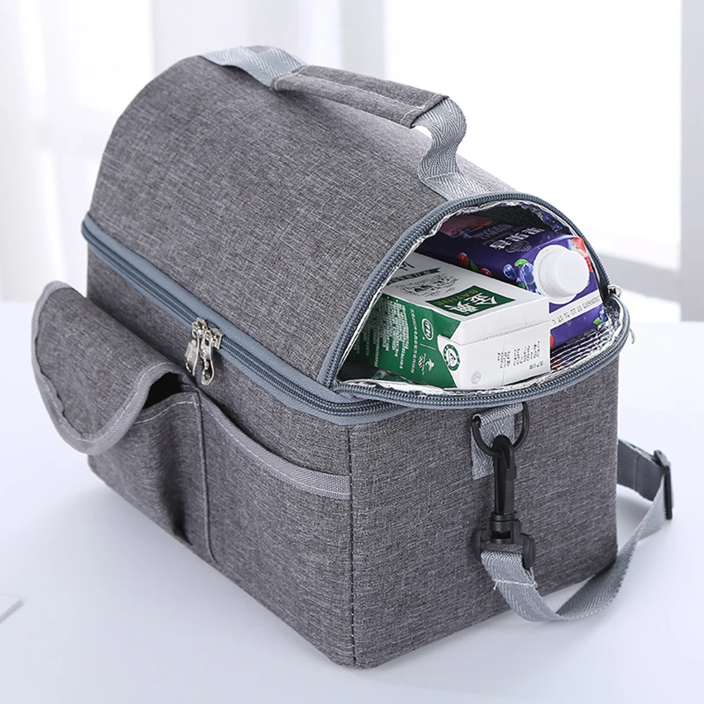 Double Layers Waterproof Lunch Bag Reusable Insulated Thermal Storage Bag Men Women Cooler Warm Keeping One Shoulder Lunch Box
Double Layers Waterproof Lunch Bag Reusable Insulated Thermal Storage Bag Men Women Cooler Warm Keeping One Shoulder Lunch Box