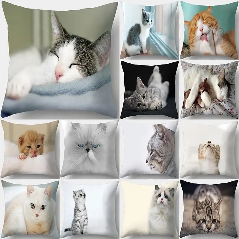 Cute Cat Printing Decorative Cushion Pillowcase Polyester Cushion Cover Pillow Sofa Living Room Decorative Pillowcase
Cute Cat Printing Decorative Cushion Pillowcase Polyester Cushion Cover Pillow Sofa Living Room Decorative Pillowcase