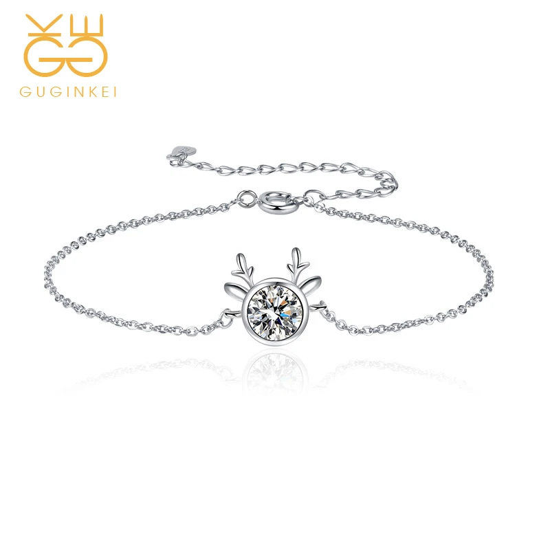 GUGINKEI Luxury Simple Antler Elk Moissanite Zircon Bracelets Silver 925 Jewelry Womens Jewellery 925 Sterling Silver Bracelets
GUGINKEI Luxury Simple Antler Elk Moissanite Zircon Bracelets Silver 925 Jewelry Womens Jewellery 925 Sterling Silver Bracelets