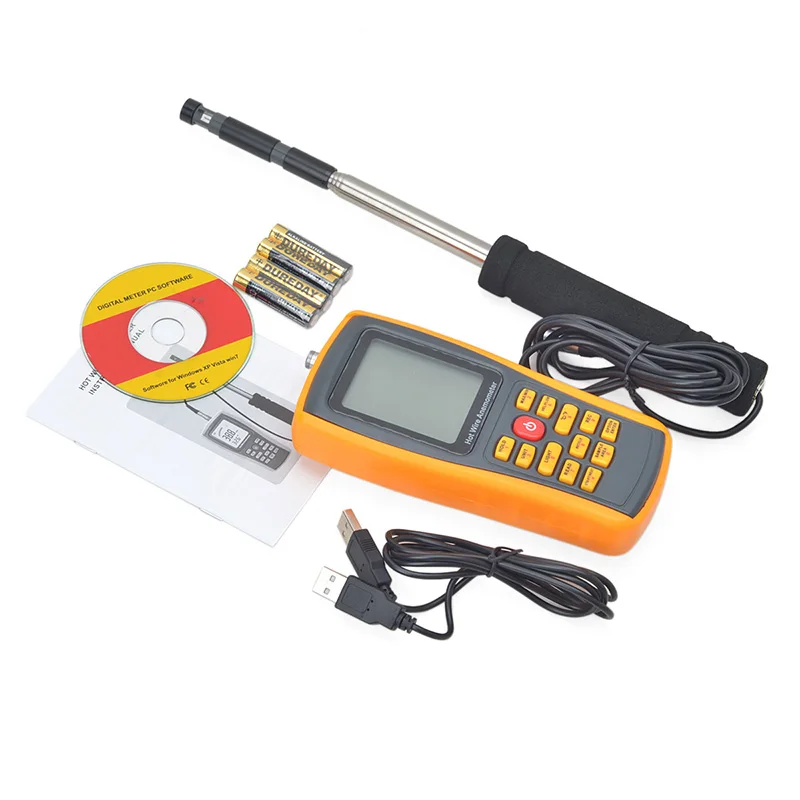 digital Hot Wire Anemometer Air velocity temperature Volumn test USB data connection Anemometro
digital Hot Wire Anemometer Air velocity temperature Volumn test USB data connection Anemometro
