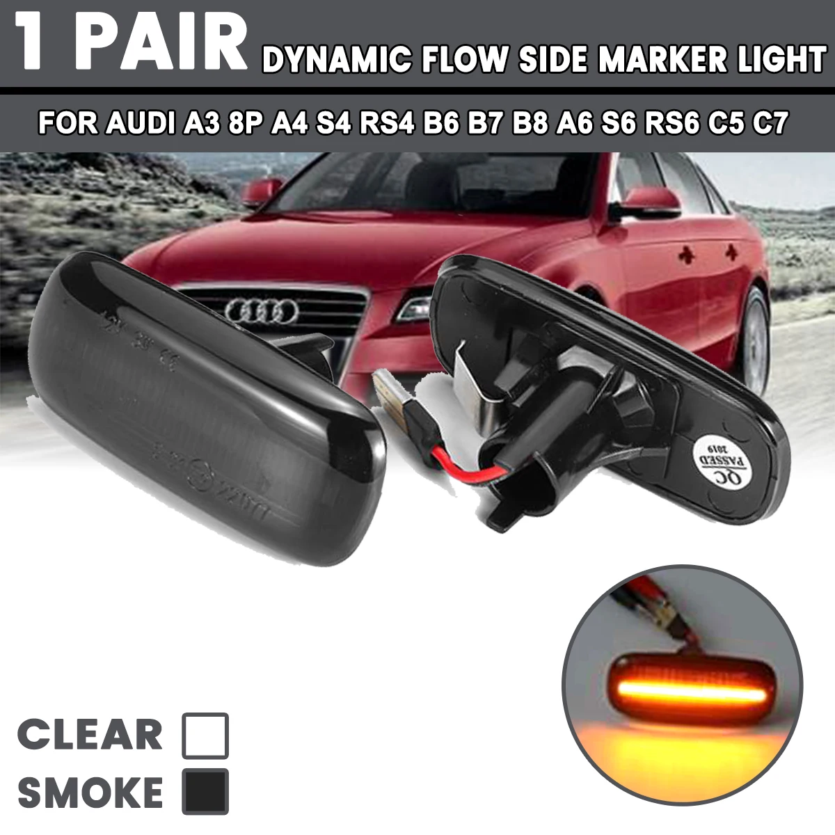 2x LED Dynamic Side Marker Turn Signal Day Light Sequential Blinker Lamps For Audi A3 8P A4 S4 RS4 B6 B7 B8 A6 S6 RS6 C5 C7
2x LED Dynamic Side Marker Turn Signal Day Light Sequential Blinker Lamps For Audi A3 8P A4 S4 RS4 B6 B7 B8 A6 S6 RS6 C5 C7