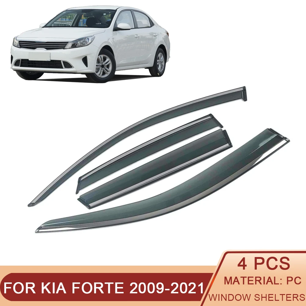 

Солнцезащитные козырьки для автомобиля KIA Forte 2009-2021, защита от солнца, дождя, навес, защитный чехол, наклейка на рамку, внешние аксессуары
