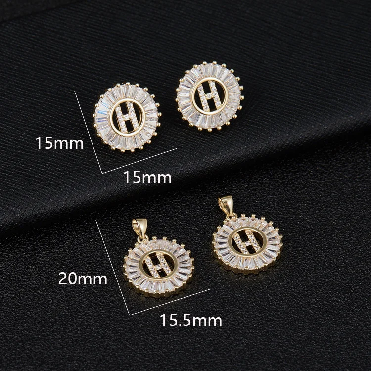 Korean 2021 new micro inlaid zircon Round Earrings Pendant copper plated 14K real gold 26 letter accessories
Korean 2021 new micro inlaid zircon Round Earrings Pendant copper plated 14K real gold 26 letter accessories