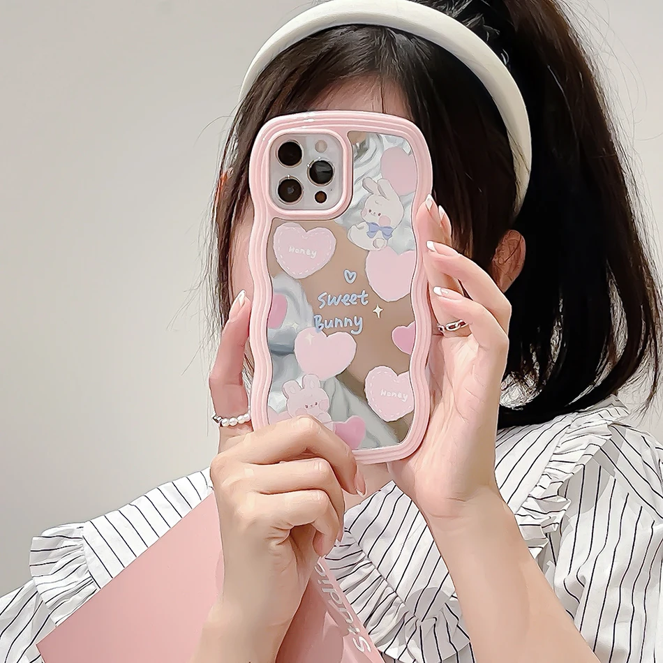 Чехол для iPhone 13, розовый, любовь, кролик, зеркальный чехол для телефона iPhone 12 11 Pro Max X XR XS Max, скрученный край, противоударный чехол из ТПУ
Чехол для iPhone 13, розовый, любовь, кролик, зеркальный чехол для телефона iPhone 12 11 Pro Max X XR XS Max, скрученный край, противоударный чехол из ТПУ
