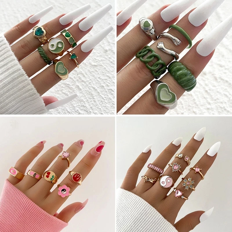6Pcs 8Pcs Retro Heart Rings Set for Women Girls Creative Evil Eyes Flower Butterfly Punk Metal Rings Fashion Party Jewelry Gift
6Pcs 8Pcs Retro Heart Rings Set for Women Girls Creative Evil Eyes Flower Butterfly Punk Metal Rings Fashion Party Jewelry Gift