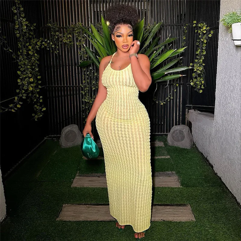 Ladies suspenders backless temperament spice girl solid color popcorn dress 
Ladies suspenders backless temperament spice girl solid color popcorn dress