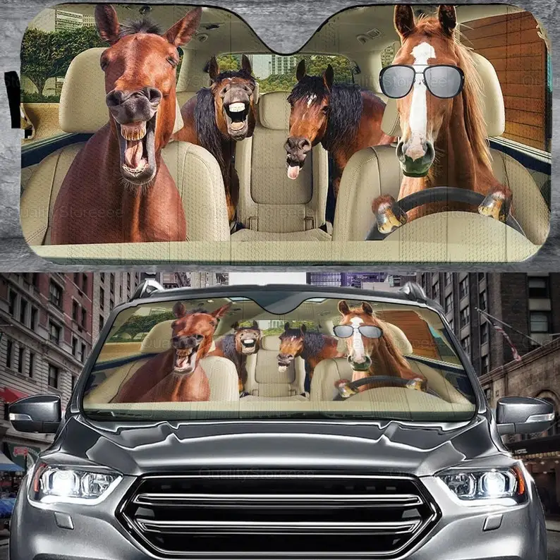 Horses Family Driving Car Sunshade, Funny Horses Car Sunshade, Horses Cute Car Sunshade, Gift For Dad, Gift For Him PHT042109A86
Horses Family Driving Car Sunshade, Funny Horses Car Sunshade, Horses Cute Car Sunshade, Gift For Dad, Gift For Him PHT042109A86