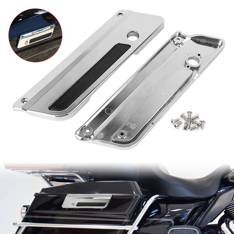 Motorcycle Chrome Hard Saddlebag Latch Cover Reflectors For Harley Touring Electra Street Glide Road King FLH FLT FLHR 1993-2013
Motorcycle Chrome Hard Saddlebag Latch Cover Reflectors For Harley Touring Electra Street Glide Road King FLH FLT FLHR 1993-2013