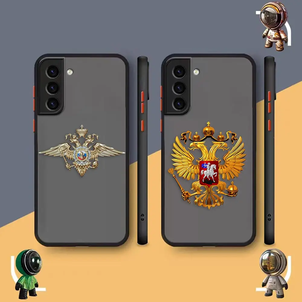 

Matte Case for Samsung Galaxy S23 S22 S21 S20 S10 4G S9 S8 Plus ULTRA 5G LITE Case Funda Coque Capa Shell Russian Flags Emblem