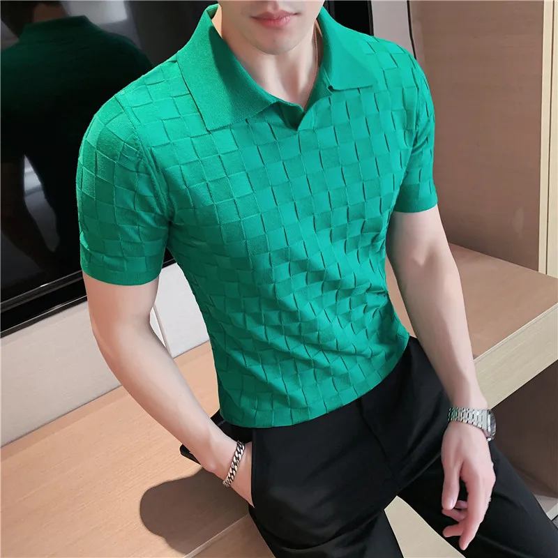 2023 British Style Men's Casual Summer Knitting POLO Shirts/Male Slim Fit High Quality Plaid Casual Short Sleeve Polo Shirts 4XL
2023 British Style Men's Casual Summer Knitting POLO Shirts/Male Slim Fit High Quality Plaid Casual Short Sleeve Polo Shirts 4XL