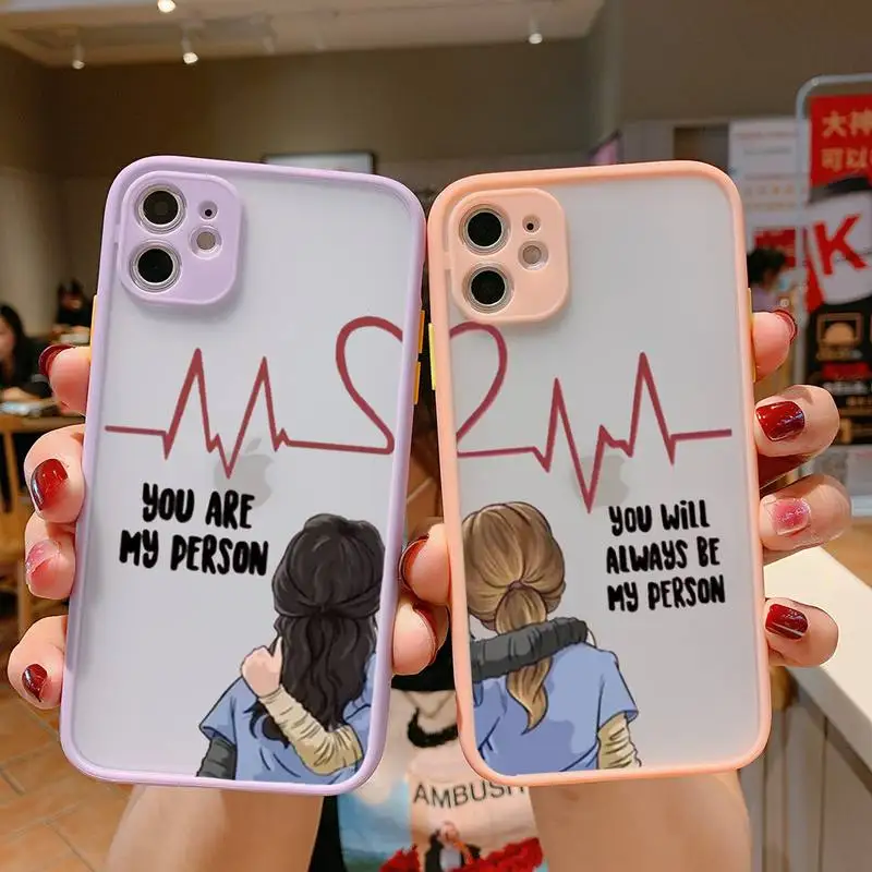 Greys Anatomy You are my person Phone Case For iPhone 13 12 11 Mini Pro XR XS Max 7 8 Plus X Matte transparent Pink Back Cover
Greys Anatomy You are my person Phone Case For iPhone 13 12 11 Mini Pro XR XS Max 7 8 Plus X Matte transparent Pink Back Cover