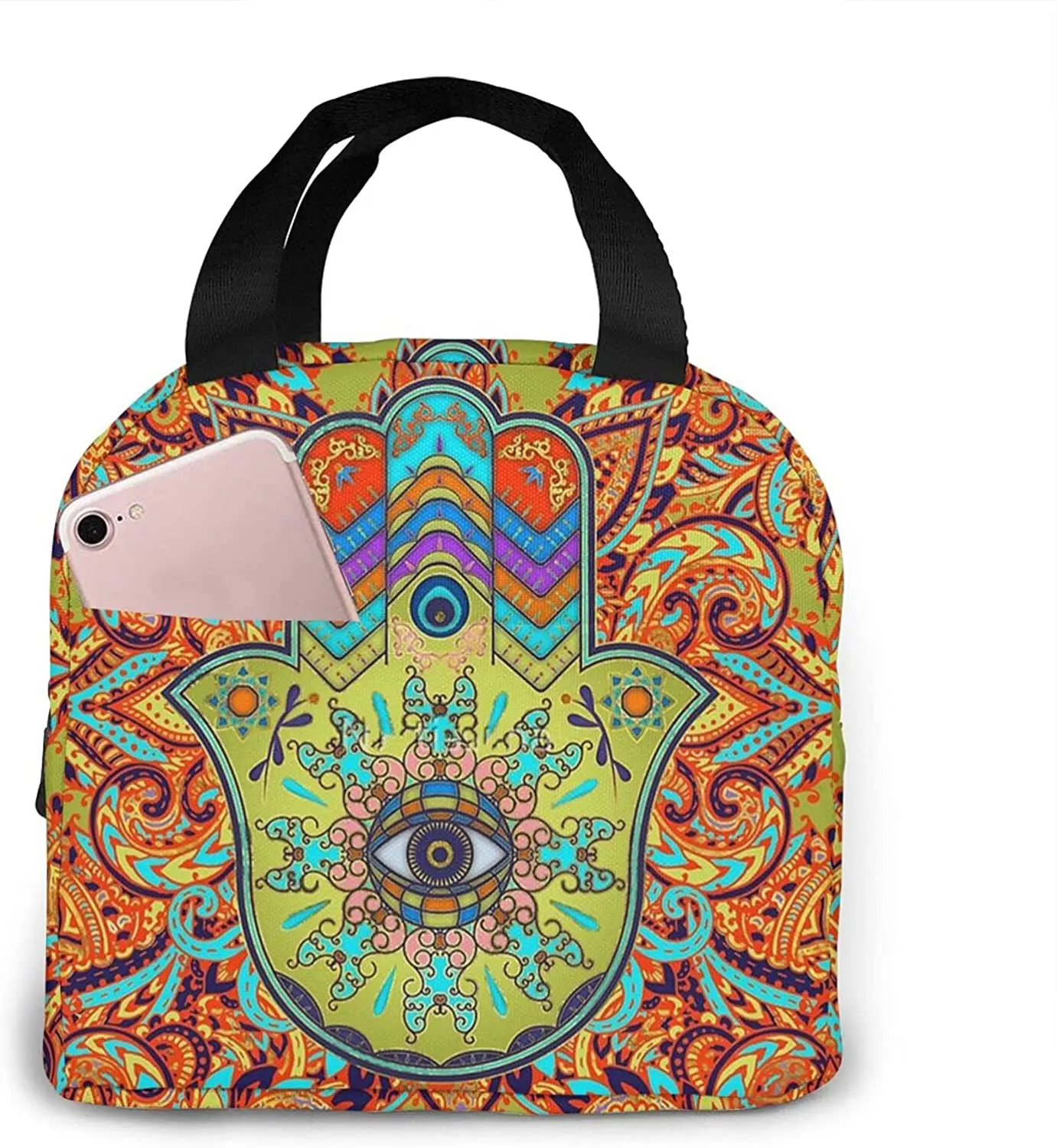 Colorfull Indian Hand Lunch Bag Tote Bag Insulated Organizer Lunch Holder Bag for Travel Workout Outdoors Hiking Picnic Beach
Colorfull Indian Hand Lunch Bag Tote Bag Insulated Organizer Lunch Holder Bag for Travel Workout Outdoors Hiking Picnic Beach