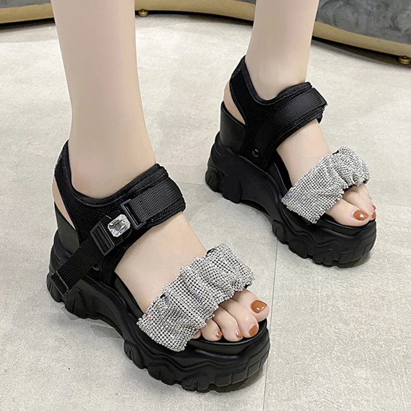 Lucyever Fashion Crystal Wedges Sandals Women 2022 Open Toe Chunky Platform Soprts Sandal Woman High Heels Summer Shoes Female
Lucyever Fashion Crystal Wedges Sandals Women 2022 Open Toe Chunky Platform Soprts Sandal Woman High Heels Summer Shoes Female