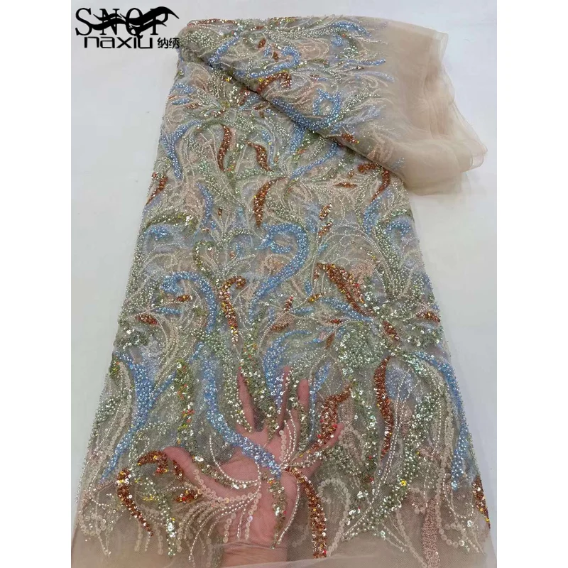 2023 Latest African Sequins Lace Fabric Embroidery French Mesh Beaded Lace Fabric Nigerian Tulle Lace For Party Dress Women
2023 Latest African Sequins Lace Fabric Embroidery French Mesh Beaded Lace Fabric Nigerian Tulle Lace For Party Dress Women