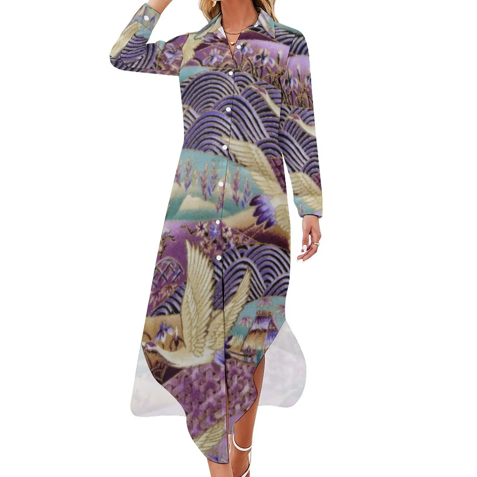 Abstract Mountains Casual Dress Japanese Art Print Stylish Dresses Sexy V Neck Beach Chiffon Dress Long Sleeve Big Size 4XL 5XL
Abstract Mountains Casual Dress Japanese Art Print Stylish Dresses Sexy V Neck Beach Chiffon Dress Long Sleeve Big Size 4XL 5XL