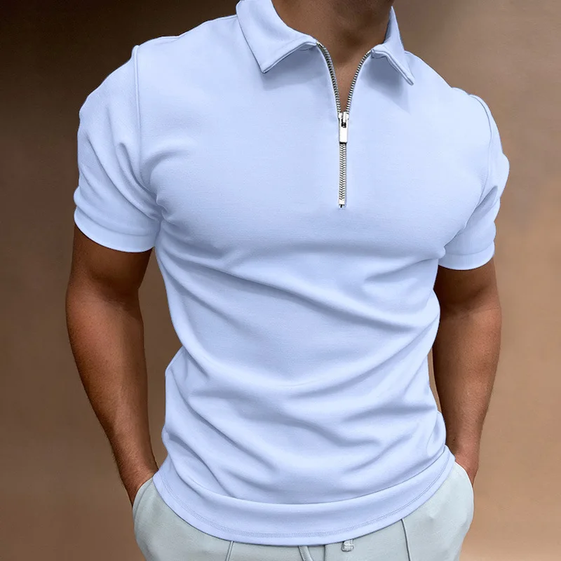 2023 New Men's Solid Color Zipper Polo Shirt Zipper Stripe Cotton Short Sleeve Men's Sports Leisure Comfortable T-shirt
2023 New Men's Solid Color Zipper Polo Shirt Zipper Stripe Cotton Short Sleeve Men's Sports Leisure Comfortable T-shirt