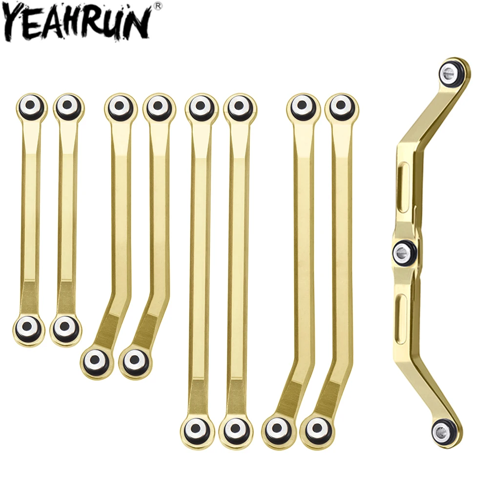 YEAHRUN Brass High Clearance Chassis Links & Steering Linkage Adds Weight for 1/18 RC Crawler Car TRX4M Upgrade Parts
YEAHRUN Brass High Clearance Chassis Links & Steering Linkage Adds Weight for 1/18 RC Crawler Car TRX4M Upgrade Parts