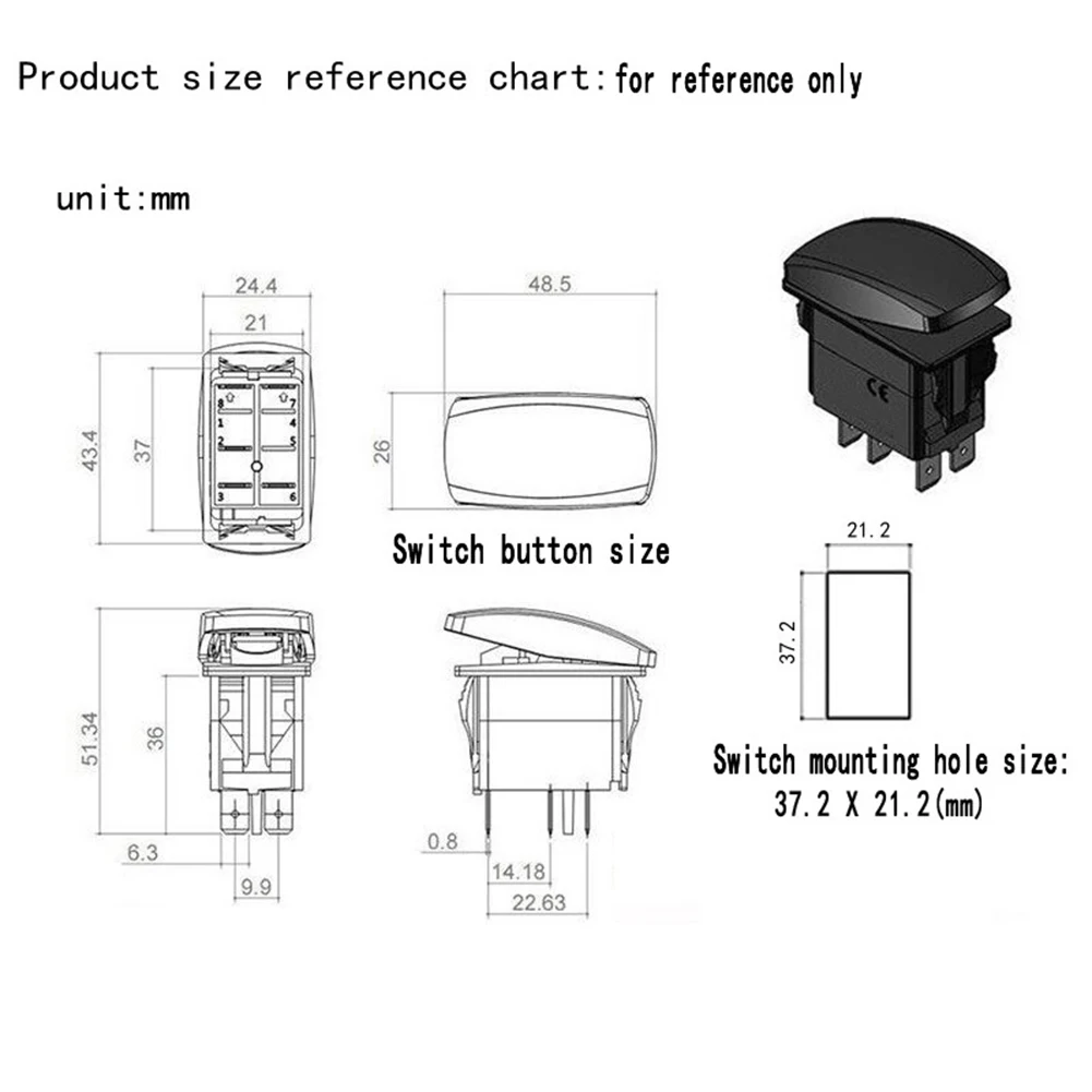 7Pin Turn Signal Rocker Switch 12V/20A 24V/10A Rated At 20amp/12v DC And 10amp/24v DC, Mainly Used For SUV/ATV/Off-road Vehicle
7Pin Turn Signal Rocker Switch 12V/20A 24V/10A Rated At 20amp/12v DC And 10amp/24v DC, Mainly Used For SUV/ATV/Off-road Vehicle