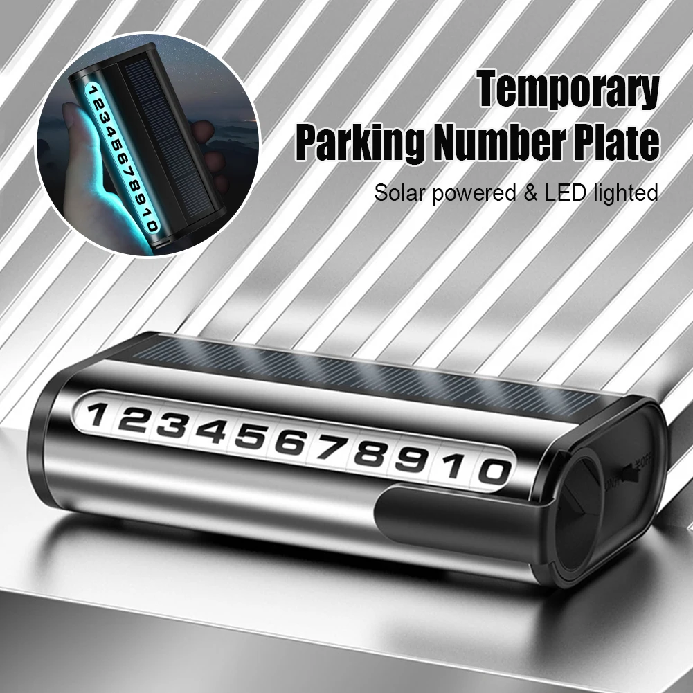 Car Temporary Parking Card Luminous Phone Number Card Plate Solar Powered LED Backlight Telephone Number Card Auto Accessories
Car Temporary Parking Card Luminous Phone Number Card Plate Solar Powered LED Backlight Telephone Number Card Auto Accessories