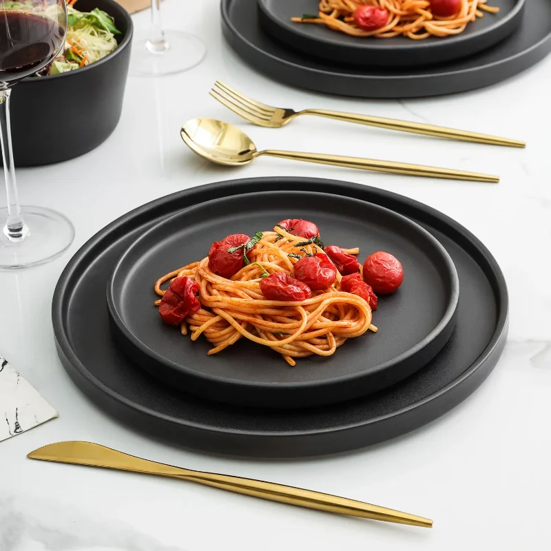 

Камень Lain Cecile, керамическая посуда, 12 предметов, цвет черный, обеденные тарелки, Китай, столовый набор