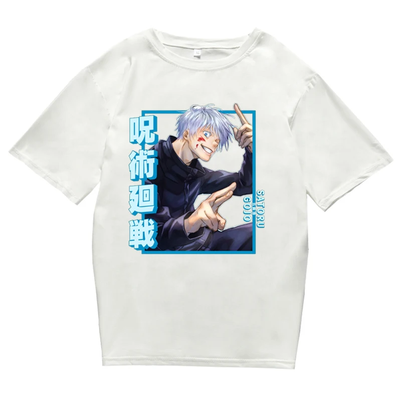 Unisex T-shirt Jujutsu Kaisen Anime Tshirt Gojo Satoru Graphic Men/Women Short Sleeve O-neck Male Tees Shirt
Unisex T-shirt Jujutsu Kaisen Anime Tshirt Gojo Satoru Graphic Men/Women Short Sleeve O-neck Male Tees Shirt