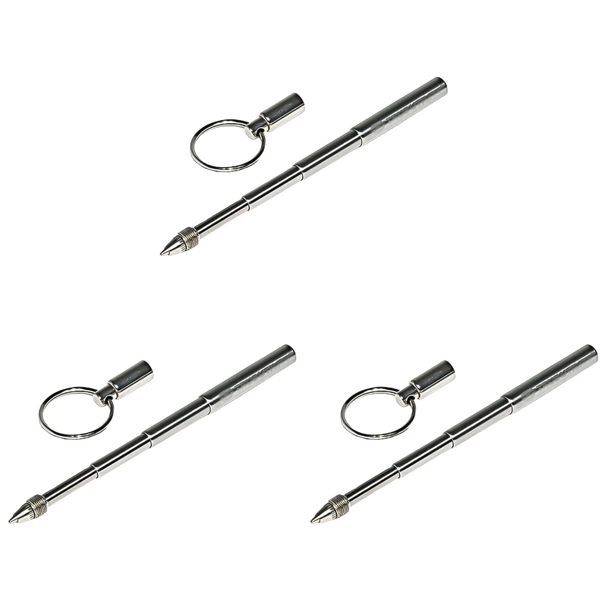 3 Count Ballpoint Pens Black Metal Key Ring Keychain Bolt Action Purse Stainless Steel Writing
3 Count Ballpoint Pens Black Metal Key Ring Keychain Bolt Action Purse Stainless Steel Writing