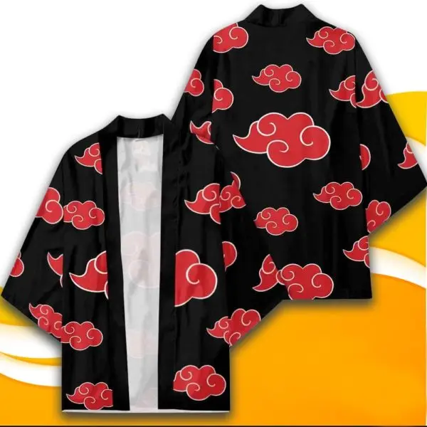 

Аниме Hokage Konoha Kakashi Akatsuki Hoshigaki Kisame Косплей костюмы кимоно для женщин и мужчин куртка хаори с красным облаком кардиган плащ