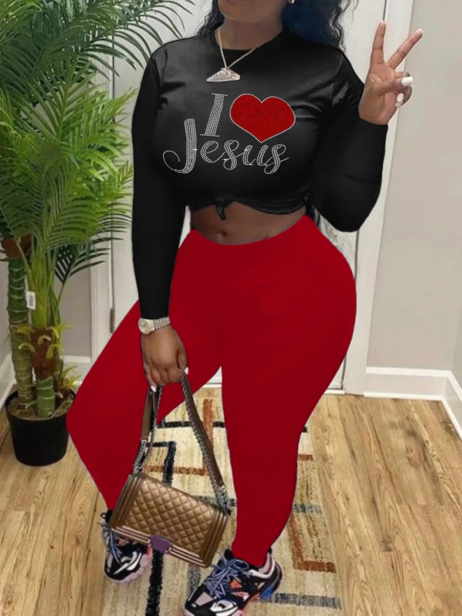 LW Plus Size long sleeve 2pcs set Rhinestone Letter Decor Pants Set Women skinny Loose 2 Two Piece Set Joggers Pants Matching
LW Plus Size long sleeve 2pcs set Rhinestone Letter Decor Pants Set Women skinny Loose 2 Two Piece Set Joggers Pants Matching