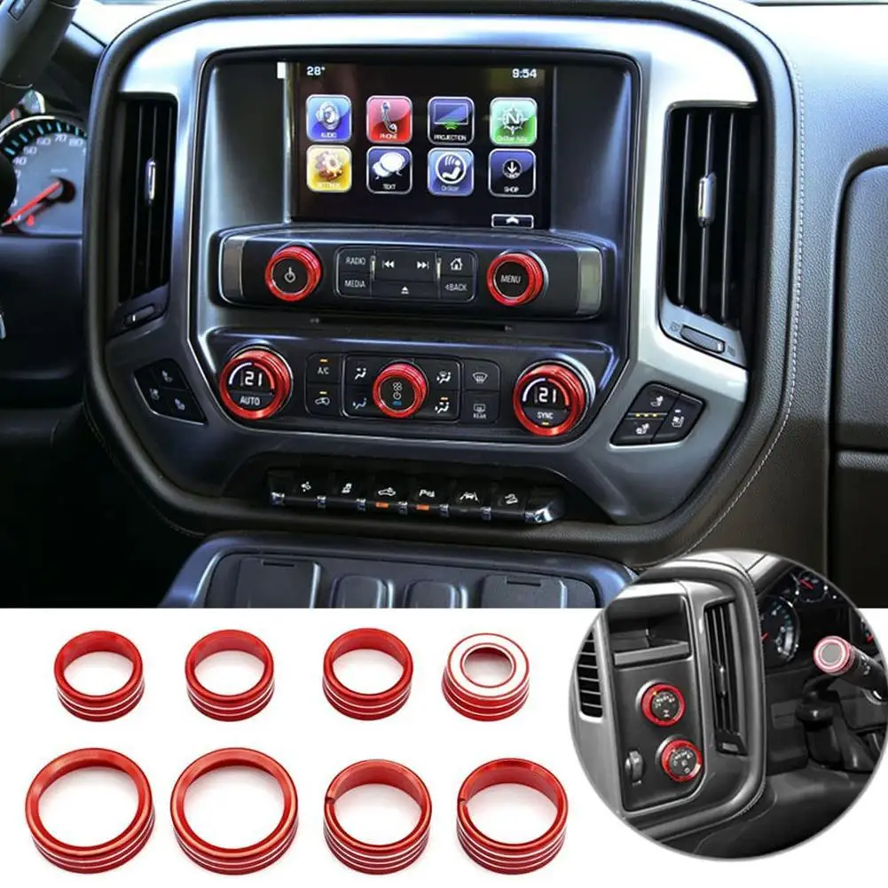 8pcs Car Air Conditioner Radio Knob Cover Aluminum Alloy Switch Knob Button Cover Trim Aluminum Decorative Ring Interior Parts
8pcs Car Air Conditioner Radio Knob Cover Aluminum Alloy Switch Knob Button Cover Trim Aluminum Decorative Ring Interior Parts