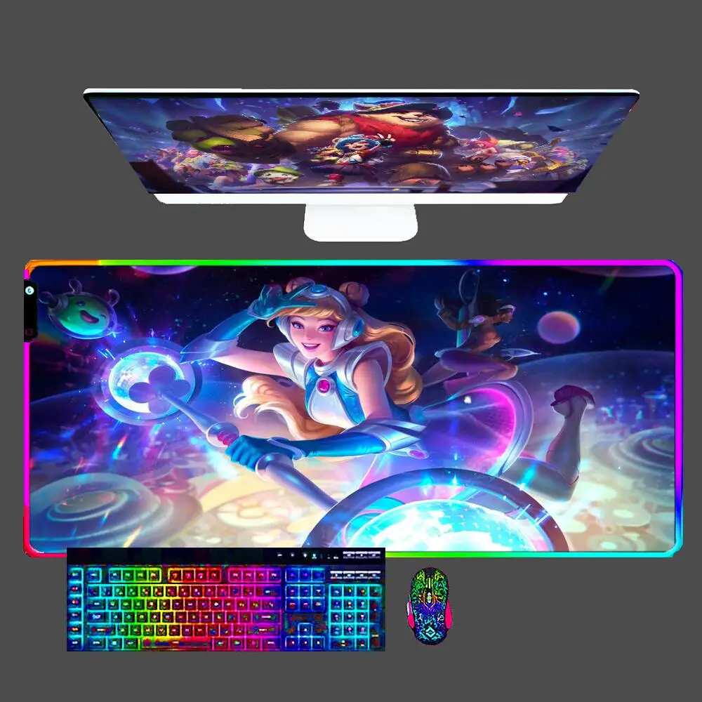 

Lux League Of Legends LED Gaming Mouse Pad Large Computer RGB Mousepad Desk Mat PC Carpet Keyboard Gamer Accessories Table 90x40